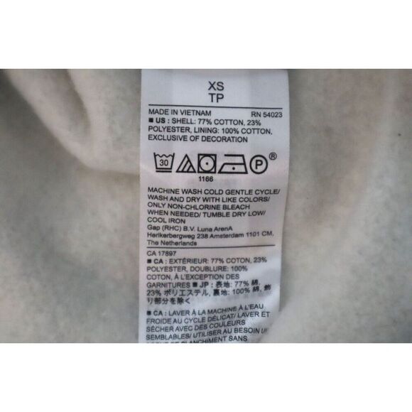 Banana Republic Women's Sz XS Light Gray Heather Soft Fleece Pullover Hoodie - Picture 4 of 8